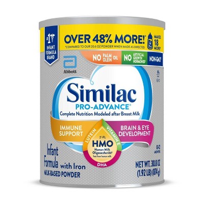 Similac Pro-Advance Non-GMO Powder Infant Formula - 30.8oz Each/4ct