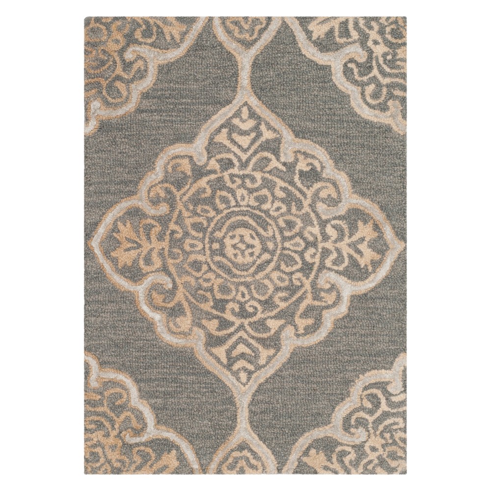 2'x3' Medallion Tufted Accent Rug Slate/Beige - Safavieh