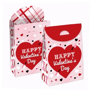 Big Dot of Happiness Conversation Hearts - Valentine’s Day Gift Favor Bags - Party Goodie Boxes - Set of 12 - 1 of 4