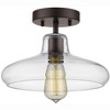 Homestock Dickens Industrial-Style 1 Light Rubbed Bronze Semi-Flush Ceiling Fixture 11" Shade - 2 of 3