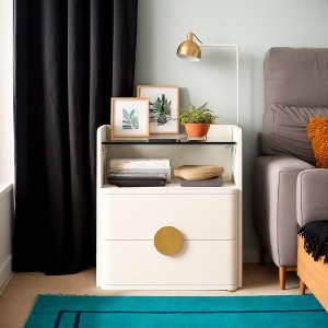 Hommoo 2-Drawer Nightstand with Open Storage - 1 of 4