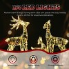 Syemin Decorative Holiday Scene Props Christmas Wall Decor 3pcs 2.4FT Family Courtyard Elk Decor Indoor Outdoor Holiday Displays, Gold, 4"*18"*28.5" - 2 of 4