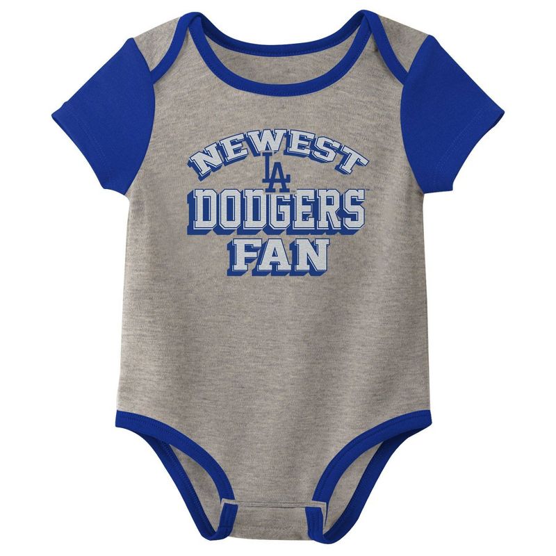MLB Los Angeles Dodgers Infant Boys&#39; 3pk Bodysuit, 3 of 5