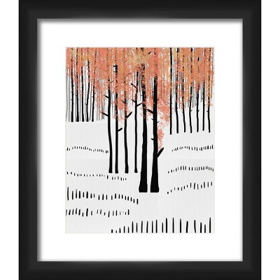 13" x 15" Matted to 2" Abrazo Tree Picture Framed Black - PTM Images