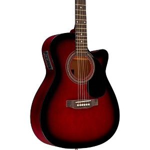 Rogue RA-090 Concert Cutaway Acoustic-Electric Guitar Red - 1 of 4