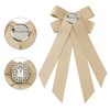 INSPIRE CHIC Women's Solid Color Pre-tied Bowknot Pin Brooch Bow Ties with Big Rhinestones - 3 of 4