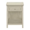 Racxily Antique White End Table, Transitional Veneer Design with Washed Finish - 2 of 4