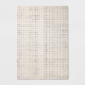 7'x10' High Low Grid Area Rug Taupe/Cream/Gray - Threshold™ - 1 of 4