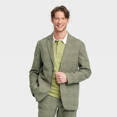 Houston White Adult Causal Fit Plaid Blazer - Green