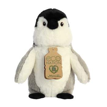 Aurora Medium Penguin Eco Nation Eco-Friendly Stuffed Animal Gray 9.5"