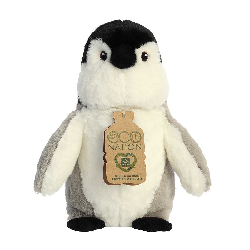 Aurora Medium Penguin Eco Nation Eco-Friendly Stuffed Animal Gray 9.5", 1 of 8