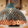 12" Oriana Faux Patina Metal Pendant Ceiling Light Blue - River of Goods: Hand-Painted, Adjustable Height, UL Listed - 4 of 4