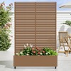 47" H×47"W Dovelina Gray Metal Planter Box with Trellis Privacy Screen for Patio - 2 of 4