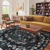 8x10 Black Modern Indoor Area Rug, Low Pile Non-Slip Washable Carpet for Living Room, Bedroom & Bathroom, Soft Floor Mat - 4 of 4
