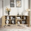 Mid-Century Modern Sideboard 63" with 5 Support Legs, 4 Adjustable Shelves - Stylish Storage for Entryway or Living Room - 2 of 4