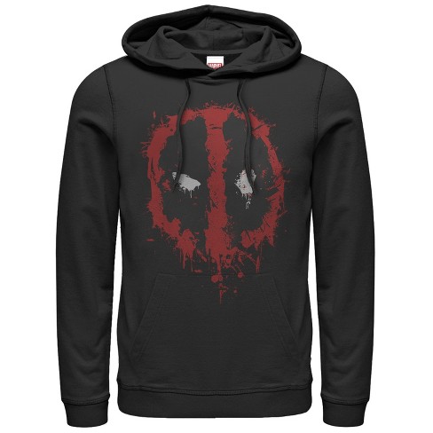 Men s Marvel Deadpool Splatter Icon Pull Over Hoodie Target