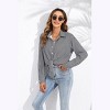Coolmee Women's Button Down Shirts Dressy Plaid Printed Long Sleeve Blouse Business Casual Work Tops - 4 of 4