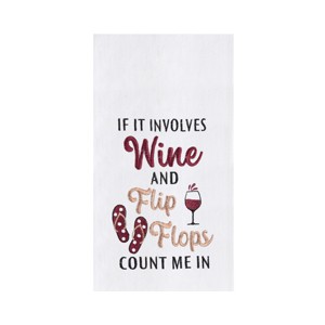 C&F Home "If It Involves Flip Flops Count Me In" Cotton Flour Sack Kitchen Dishtowel - 1 of 3