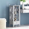FONTOI Storage Rack with 1Darwer, Bathroom Rack with Cottage-side Cross Frame and Silver Knob, Gray, 15.75"*36.5"*12.5" - 4 of 4