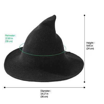 Anna-Kaci Women's Knit Witch Hat - Halloween Costume Accessory - Black - image 5