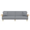 vidaXL Convertible Sofa Bed with Armrests - Modern Light Gray Fabric Sleeper Couch with Extra Pillows, Thick Padded Seats, Durable Plywood Frame - 3 of 4