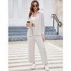 Women Two Piece Casual Outfits Y2K Loungewear Pleated Wide Leg Pants Long Sleeve Button Down Shirt Streetwear Set - 2 of 4