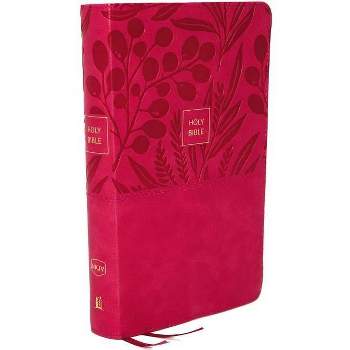 Nkjv, Reference Bible, Personal Size Large Print, Leathersoft, Pink, Red Letter Edition, Comfort Print - by  Thomas Nelson (Leather Bound)