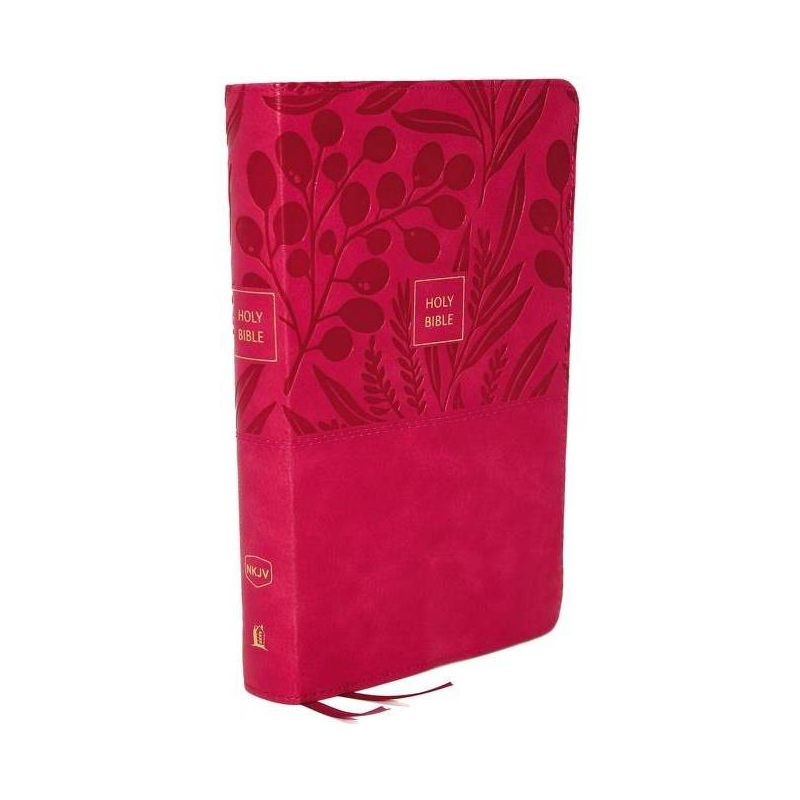 Nkjv, Reference Bible, Personal Size Large Print, Leathersoft, Pink, Red Letter Edition, Comfort Print - by  Thomas Nelson (Leather Bound), 1 of 2