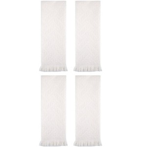 REGALWOVEN 4 Pcs Cotton Soft Absorbent Jacquard Pattern Boho Decorative Hand Towel 13" x 29" - 1 of 4