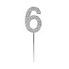 O'Creme Rhinestone Silver-Colored Number-6 Cake Topper 1-1/2 Inch - 2 of 2