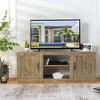 Costway 58'' TV Stand Entertainment Console Center W/ 2 Cabinets for 65'' TV Natural\Black\Walnut - 2 of 4