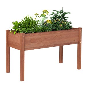 NAYSAYE Wooden Raised Garden Bed with Legs Elevated Planter Box for Vegetables Flowers and Herbs for Outdoor Garden, Brown, 48"*24"*30" - 1 of 4