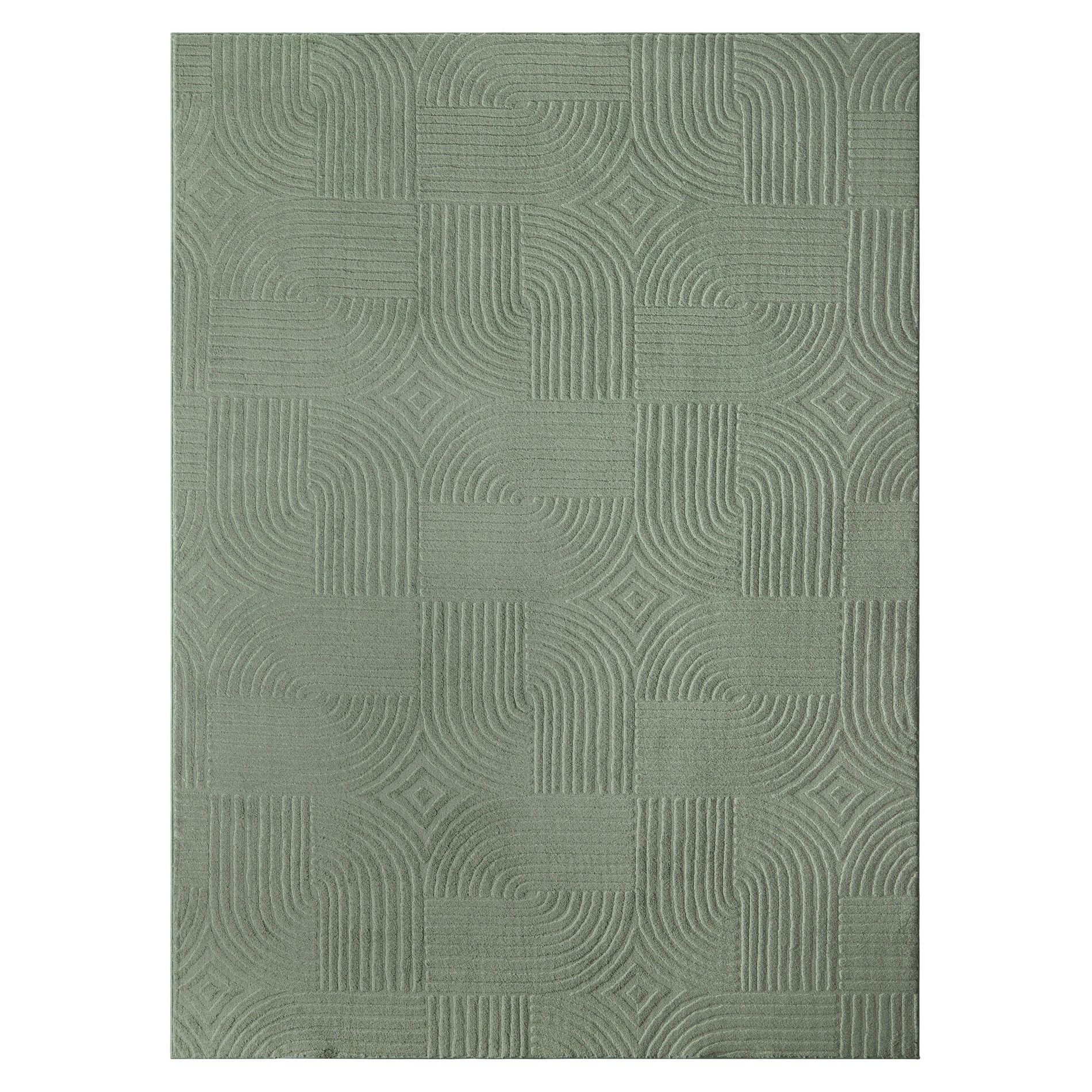 TOWN & COUNTRY EVERYDAY Stone Geo Curve, Machine Washable Area Rug with Non-Slip Backing