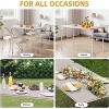 4 Feet Folding Table Indoor Outdoor, Lockable Metal Legs Support, Upholstered PU Leather Tabletop, for Picnic Parties BBQ Camping - 4 of 4