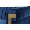 Mocamel Emerald Green Velvet Sofa with Gold Accents - Channel Tufted Mid-Century 3-Seate - 4 of 4