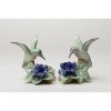 Kevins Gift Shoppe Ceramic Hummingbird with Violet Flower Candle Holder - Set of 2 - image 3 of 4