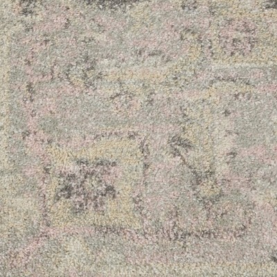 Elegant Ivory & Pink Distressed Kashan 8' x 10' Area Rug
