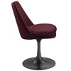 Modway Lippa Velvet Swivel Dining Side Chair in Black Mulberry – 360° Rotating Modern Accent or Office Chair - 4 of 4