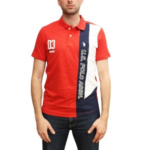 U.S. Polo Assn. Men's Slim Fit Color Block Jersey Short Sleeve Polo Shirt - 1 of 2