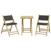 vidaXL 3 Piece Folding Bistro set with Dark Gray Cushions Bamboo - 4 of 4