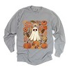 Ghost Floral Collage - Womens Garment Dyed Long Sleeve - 2 of 3
