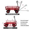 SKRAN Garden Cart Wagon - 300 lbs Capacity Heavy-Duty Steel Mesh Utility Cart with Removable Sides, All-Terrain Wheels & Pull Handle - 4 of 4