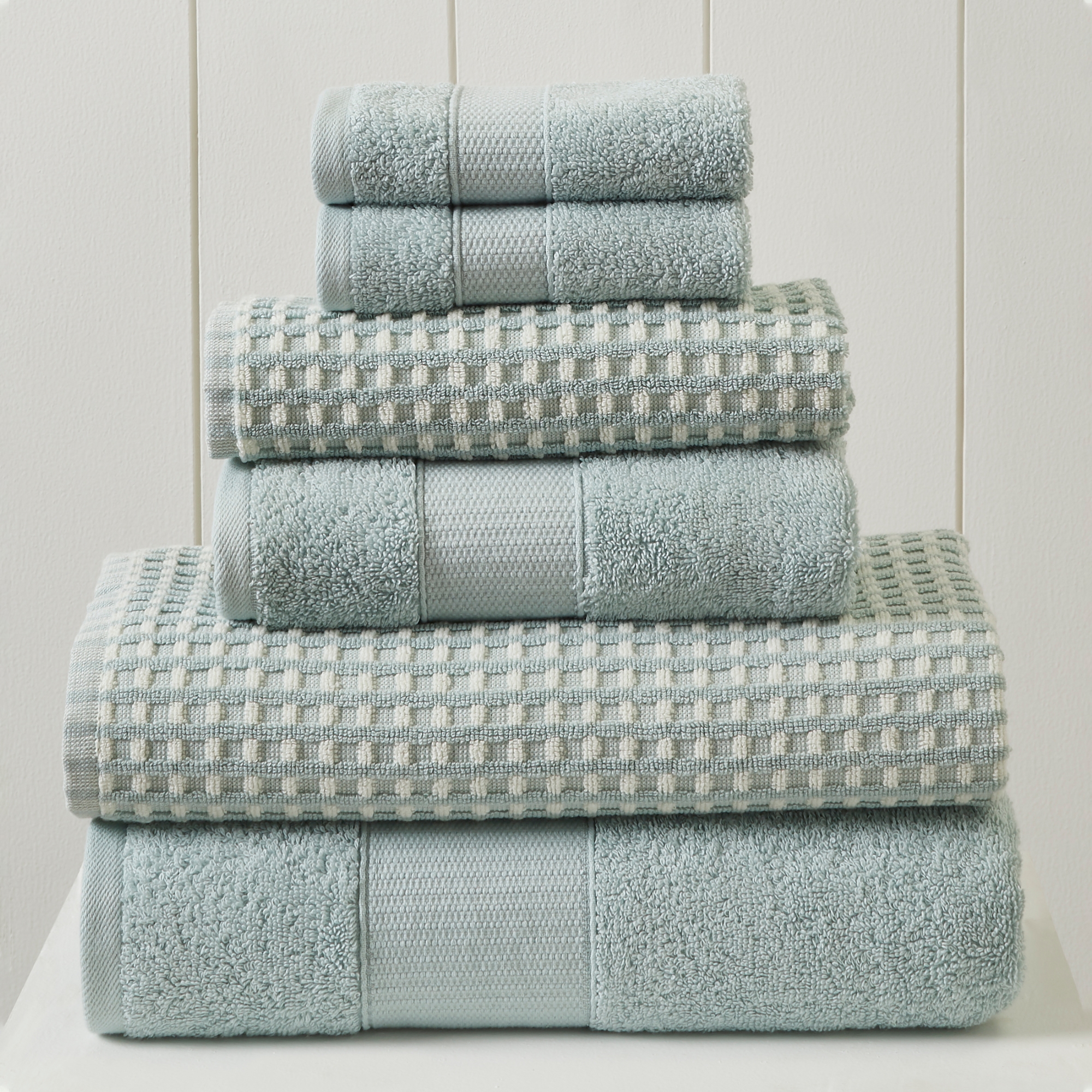 Modern Threads Cobblestone 6-pc 100% Cotton Jacquard Towel Set, Blue