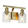 LNC Arlimutike 2-Light 14-in Polished Gold Modern Cylinder Bathroom Vanity Lights, Clear Glass  Shade - 4 of 4