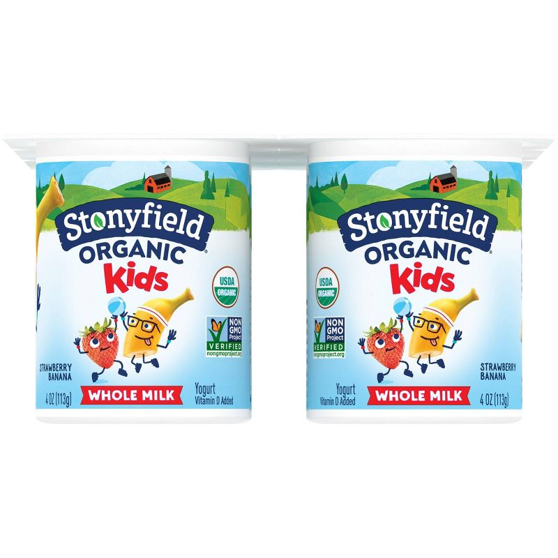 Stonyfield Organic Kids&#39; Strawberry Banana Whole Milk Yogurt - 6ct/4oz Cups, 3 of 12