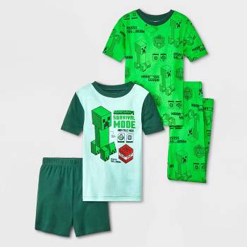 Boys' Minecraft 4pc Snug Fit Pajama Set - Green