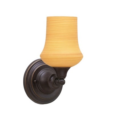 Toltec Lighting Any 1 - Light Sconce in  Dark Granite with 5.5" Zilo Cayenne Linen  Shade