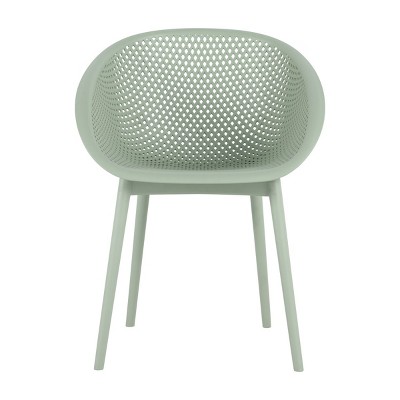 GlasFlength Accent Chairs Modern Stackable Lounge Chairs All Weather Construction For Indoor Outdoor Spaces, Green, 23.23"*23.23"*30.91"