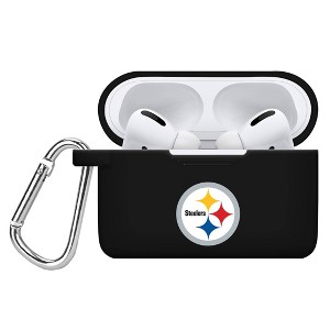 NFL Pittsburgh Steelers Apple AirPods Pro Compatible Silicone Battery Case Cover - Black - 1 of 2