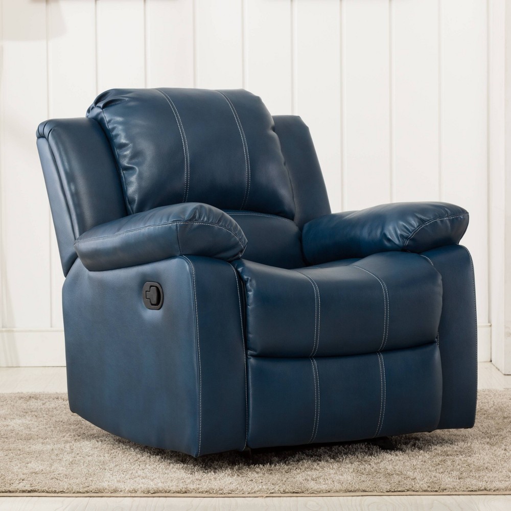 Photos - Coffee Table Comfort Pointe Clifton Recliner Navy Blue: Transitional Faux Leather Accent Chair, Solid Pattern, 330 lbs Capacity 